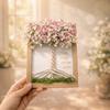 Wooden DIY Photo Frame with Artificial Baby's Breath Bouquet for Living Room Bedroom Office Home Table Decor Mother's Day Gifts for Mom Women