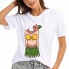 Hawaii Zonsondergang Strand Wounisex Katoenen T-shirt, Premium Katoen Kwaliteit Print, Duurzaam, Casual Mode. Met een Klassiek Hawaïaans Eilandlandschap, Perfe