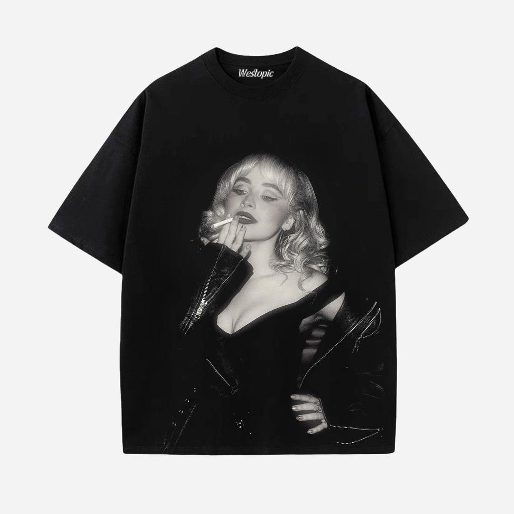 Sabrina Kaperson Printed TShirt Casual Loose Cotton Top Street Style HipHop Streetwear