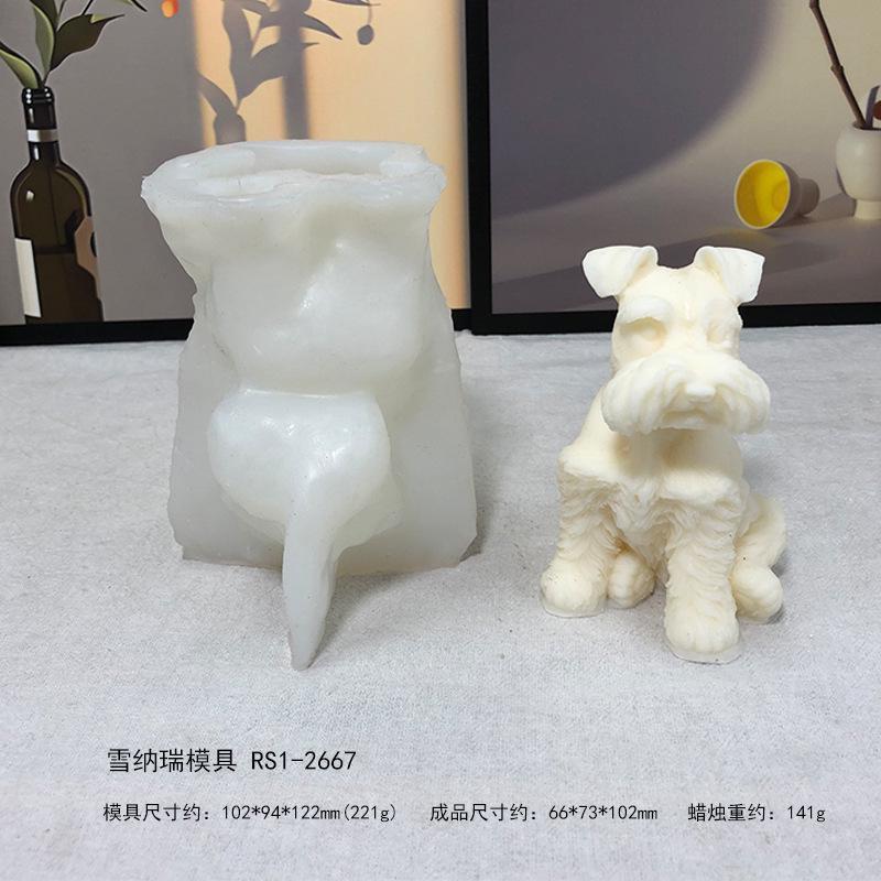 3D Teddy Chai Dog Aromatherapy Candle Fragrance Stone Gel Drop Decoration Silicone Mold Diy Dog Cat Plaster Mold