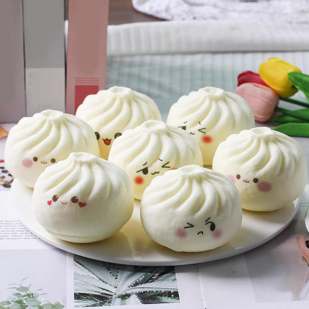 Cute Steamed Bun Stress Relief Toy Kawaii Dumpling Food Sensory Fidget Toy Anti Stress For Kids Adult Gift