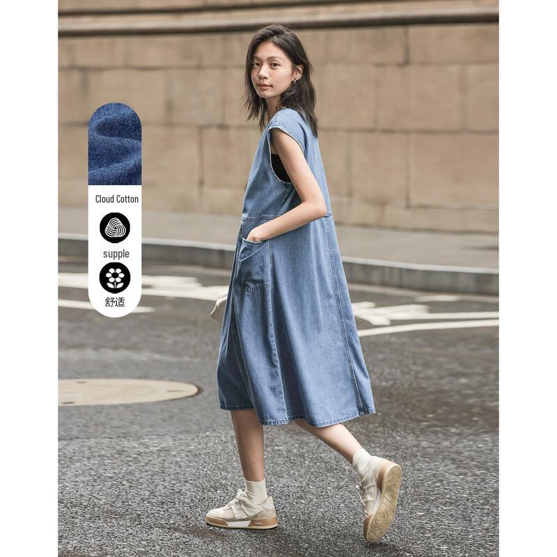Demana Cloud Cotton Sleeveless Midi Dress S