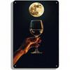 Tin Sign Moon Wall Art Vintage Raised Metal Poster Home Bar Cafe Decor