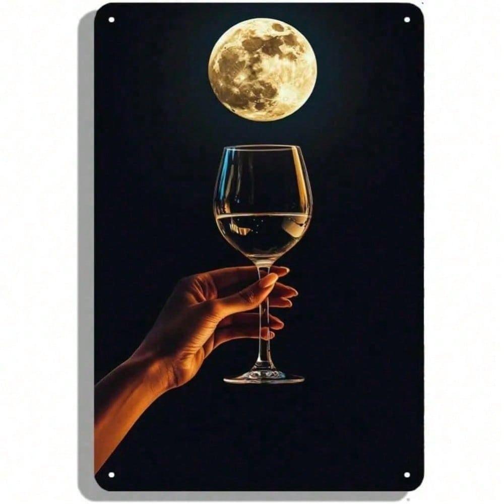 Tin Sign Moon Wall Art Vintage Raised Metal Poster Home Bar Cafe Decor