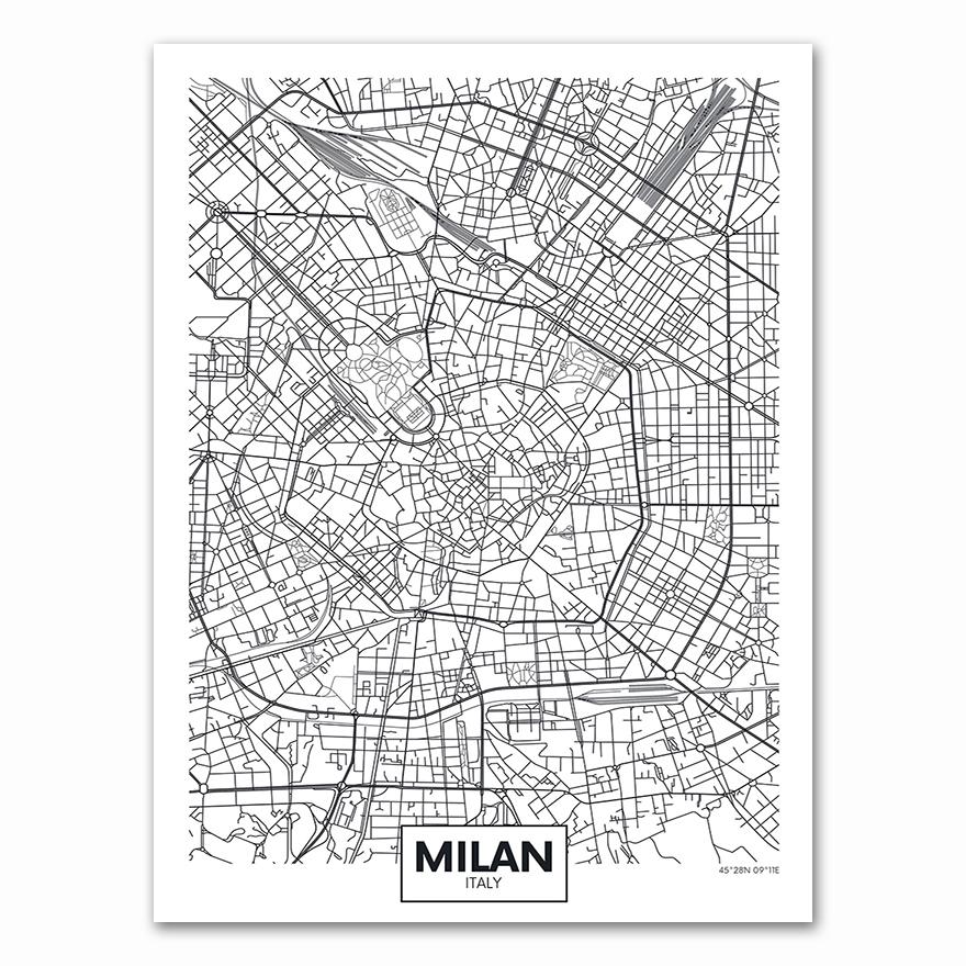 Poster con Parole Nero Bianco Mappa Città Parigi Londra New York Stampa Nordica Pittura su Tela Quadro da Parete per Soggiorno Decorazioni per la Casa