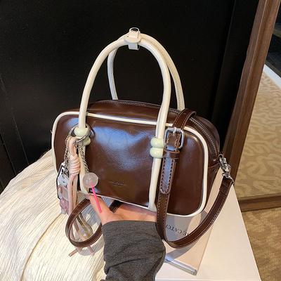 Modische und schlichte Hand-Bowlingtasche, farblich abgestimmte kleine quadratische Tasche, Umhängetasche, Tasche für den Arbeitsweg