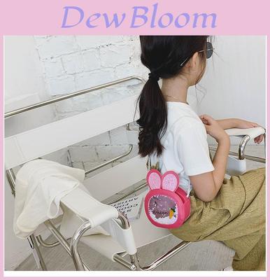 Cute Pu Children's Bag With Bunny Ears Mini Round Bag Sparkling Sequins Available In Multiple Colors