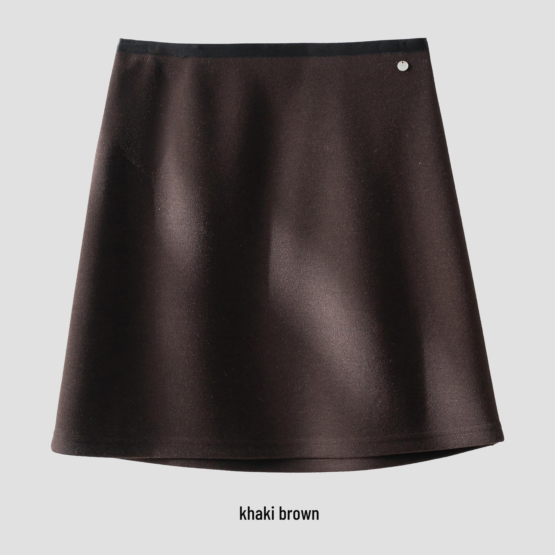 

Rong Tai Vinegar Fiber Wool High-Waisted A-Line Mini Skirt - Elegant & Slimming for Petite Figures M
