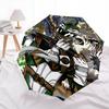 1pc Green Ranger's Mighty Alliance Pattern Beautiful Looking Fashion Automatic Folding Cartoon Umbrella, 3 Folding, 8 Iron Frame Design, Durable