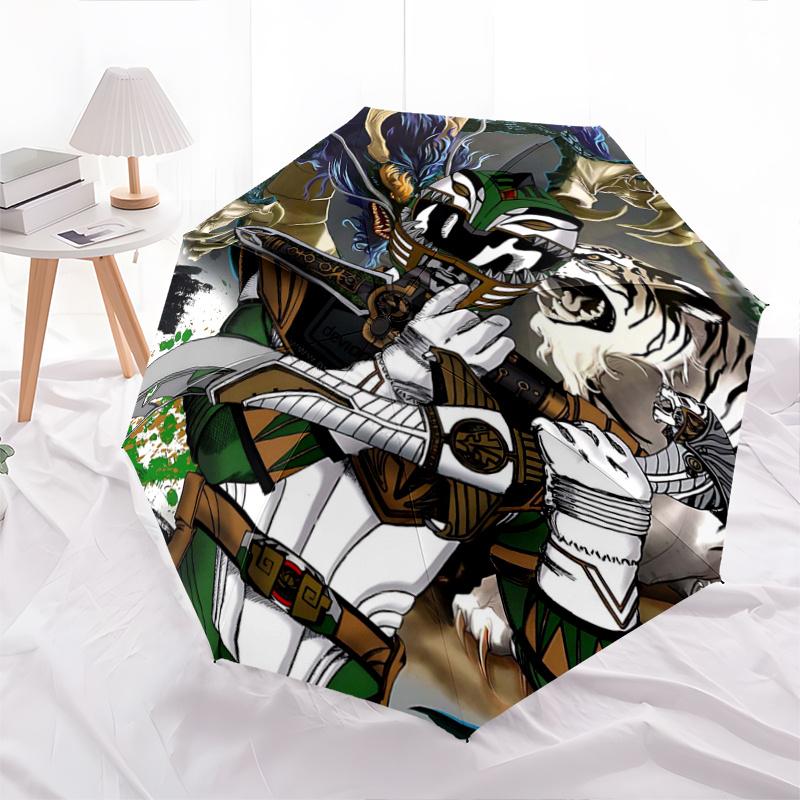 

1pc Green Ranger s Mighty Alliance Automatic Open/CloseCartoon Practical Umbrella-CuteUmbrella with Cute Design, Portable 3-Fold Compact Umbrella for