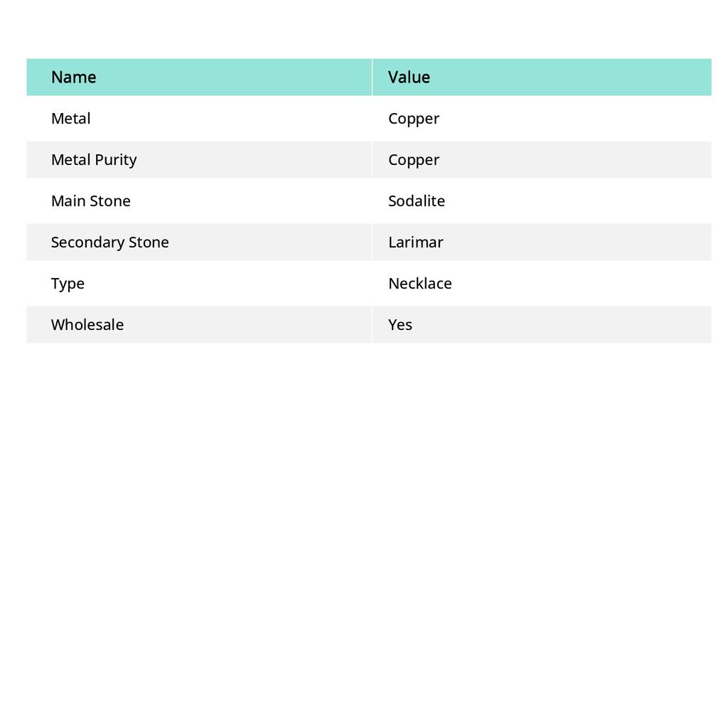 Sodalite, Larimar Gemstone Handmade Copper Wire Wrap Jewelry Necklace 18" n7n60