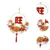 Chinese Year Wreath Luminous Lunar Light Decor, DIY Ornament Artificial Floral