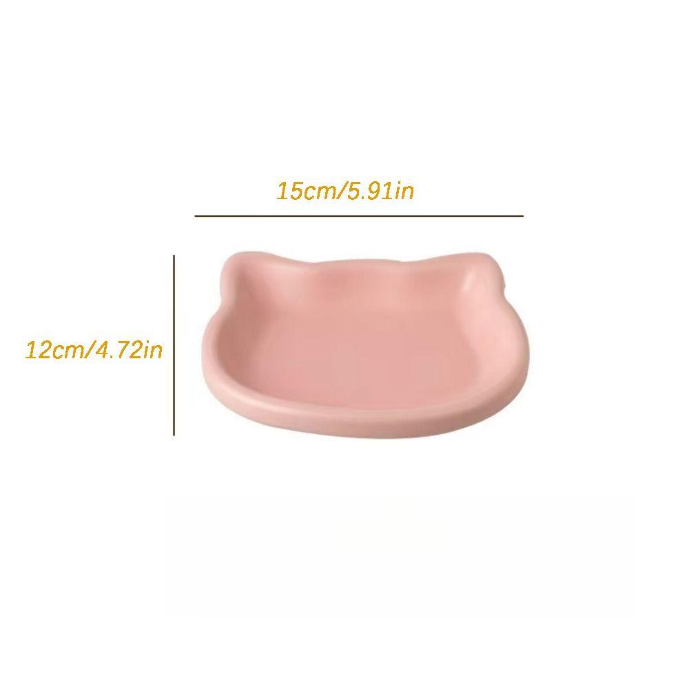 Cute Cat Shape Cat Bowl Plastic Non-slip Cat Plates Anti-Fall Flip Pet Food Dish Pet Feeding