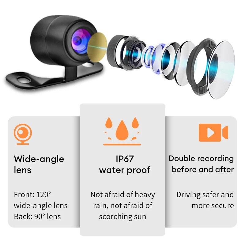 1080P Waterproof Motorcycle Camera DVR Motorcycle Dashcam 3.0 Inch Front Rear Camera Video Motorcycle Recorder Moto Accessories