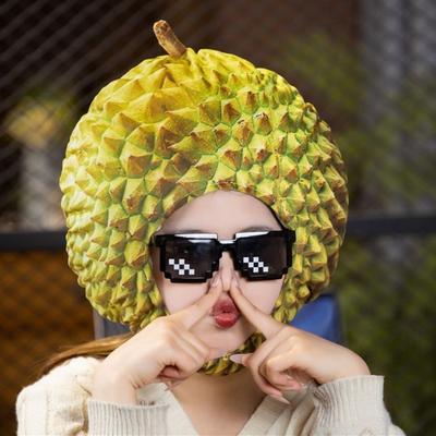 Headwear Funny Simulation Durian Hat Soft Unique Durian Headgear Comfortable Cartoon Hat Costume Parties
