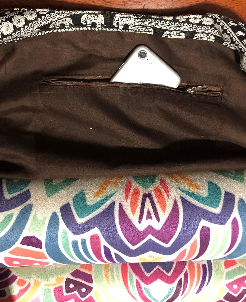 Aozora Yoga Mat Large Yoga Mat Tote Sling Carrier with Fits Your Storage Lightweight and Durable Bag, Pocket, Mat, Multi-Function Pockets, (Elephant)