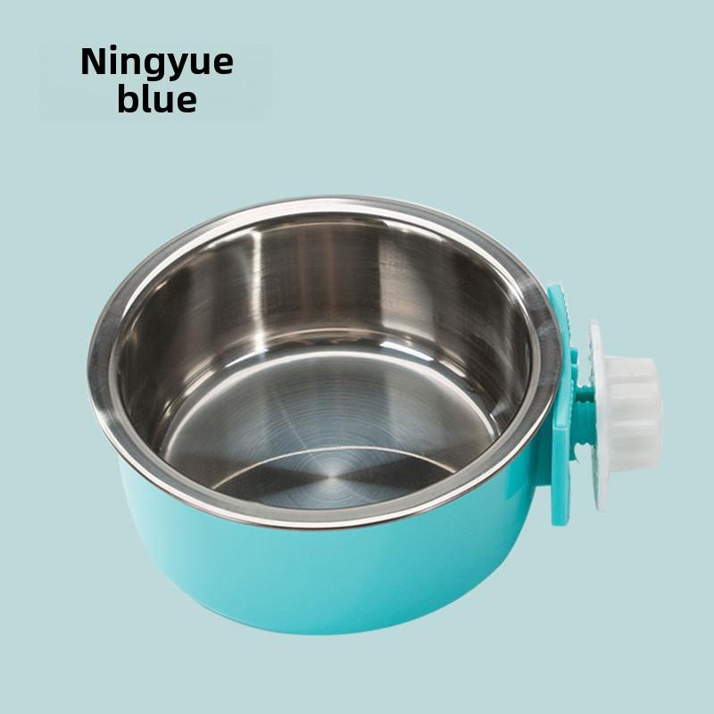 Pet Automatic Water Dispenser Hanging Cage Double Bowl Dog Stainless Steel Hanging Cage Food Basin Cat Water Bowl Drinking Water Dispenser Double Bowl