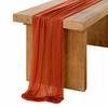 Ling's Moment 10ft Burnt Orange Sheer Chiffon Table Runner, Terracotta Tablecloth, Rustic Linen with Silver Sparkle, for Weddings, Rustic Bohemian Par