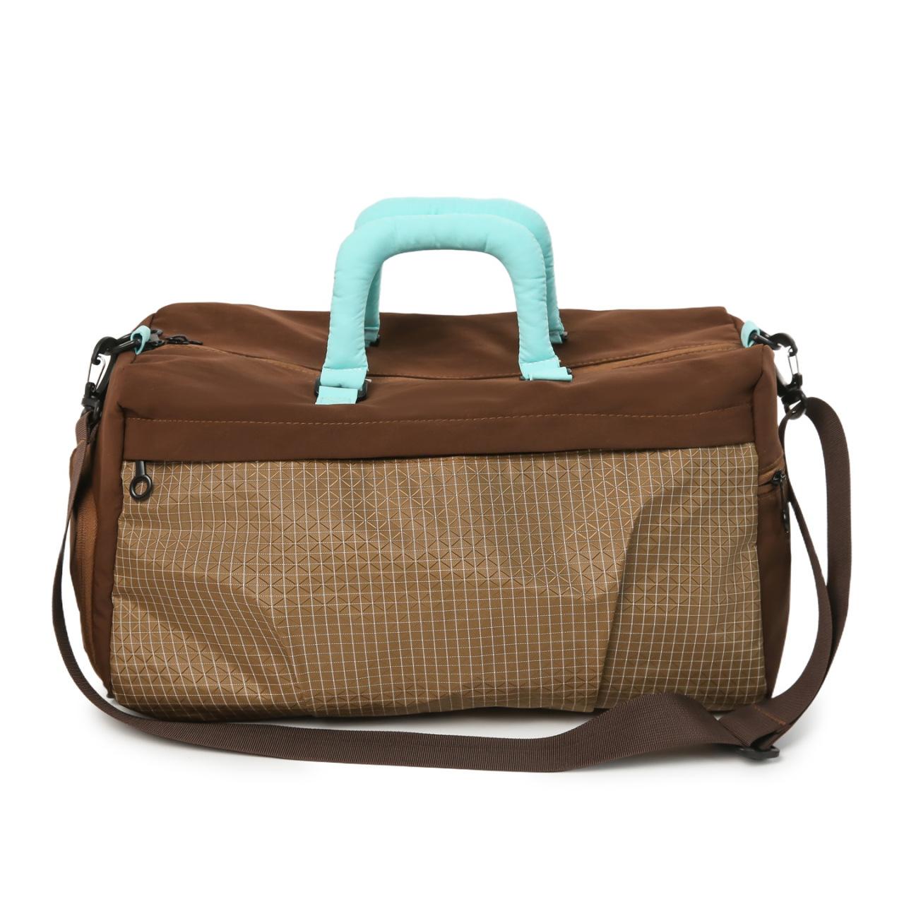 

Large capacity short trip bag men s and women s fashion portable duffel bag light leisure sports fitness bag коричневый