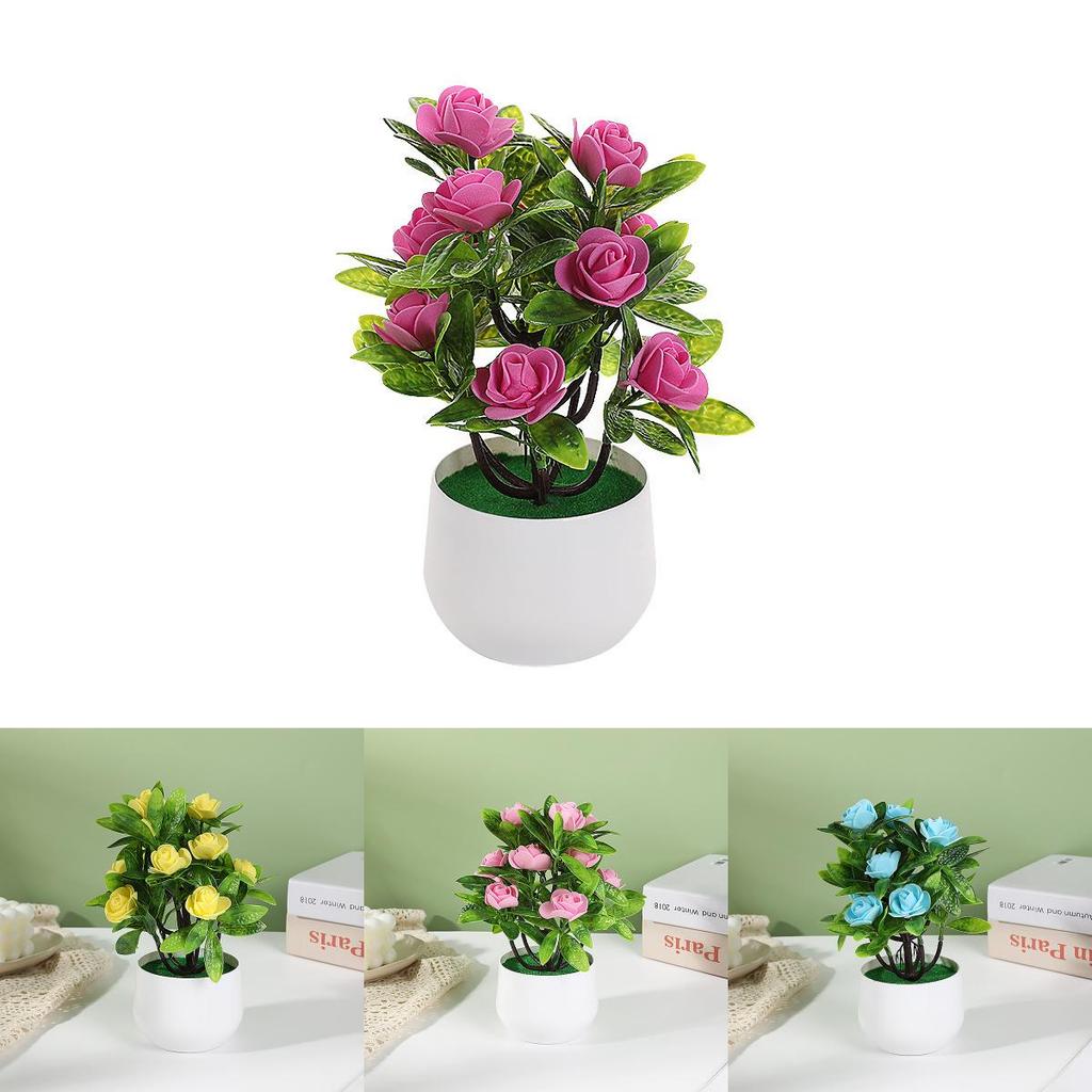 Faux Rose Flower Pot Artificial Plant For Wedding Decor And Photography Backgrounds