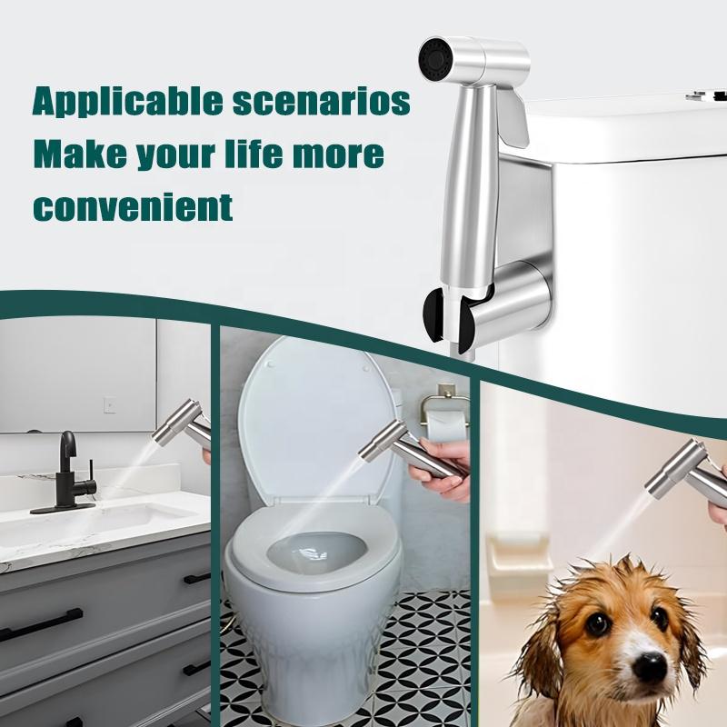 Edelstahl Bidet Armatur Windelsprüher Set Mit Schlauch Verstellbar Toiletten Bidet Modernes Badezimmer Drucksprüher für Badezimmer