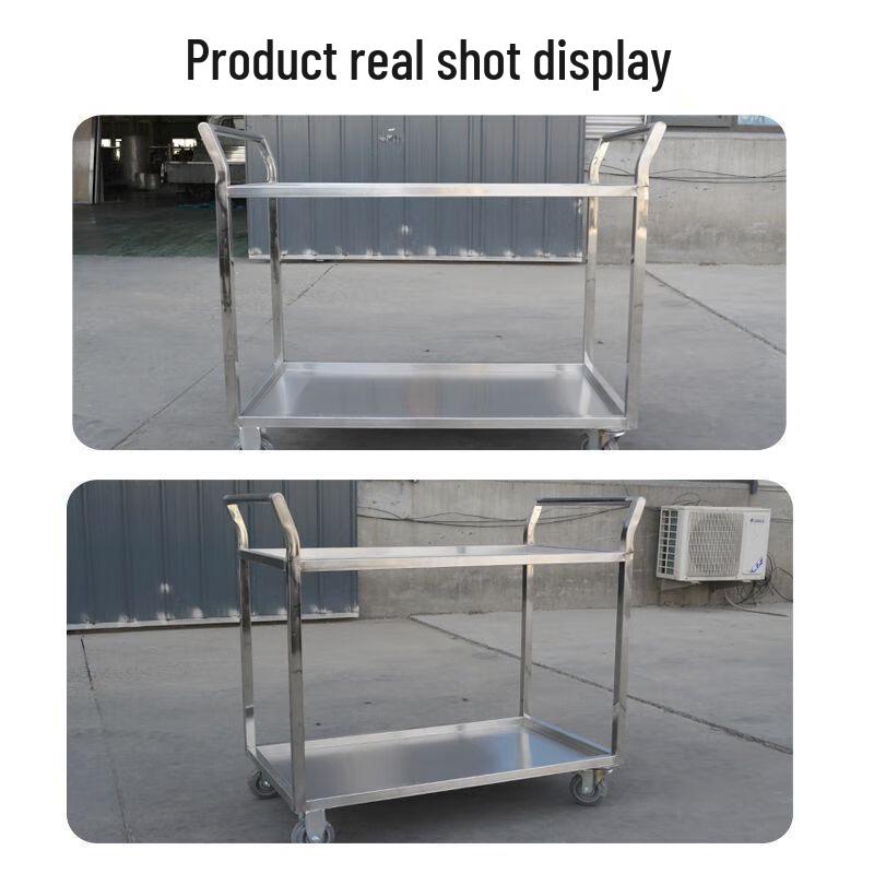 ZISIZ Stainless Steel 2-Tier Restaurant Utility Cart