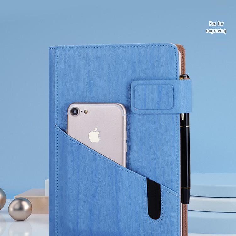 Multifunctional Red Business Notepad with Ins Style for Meetings & Daily Records