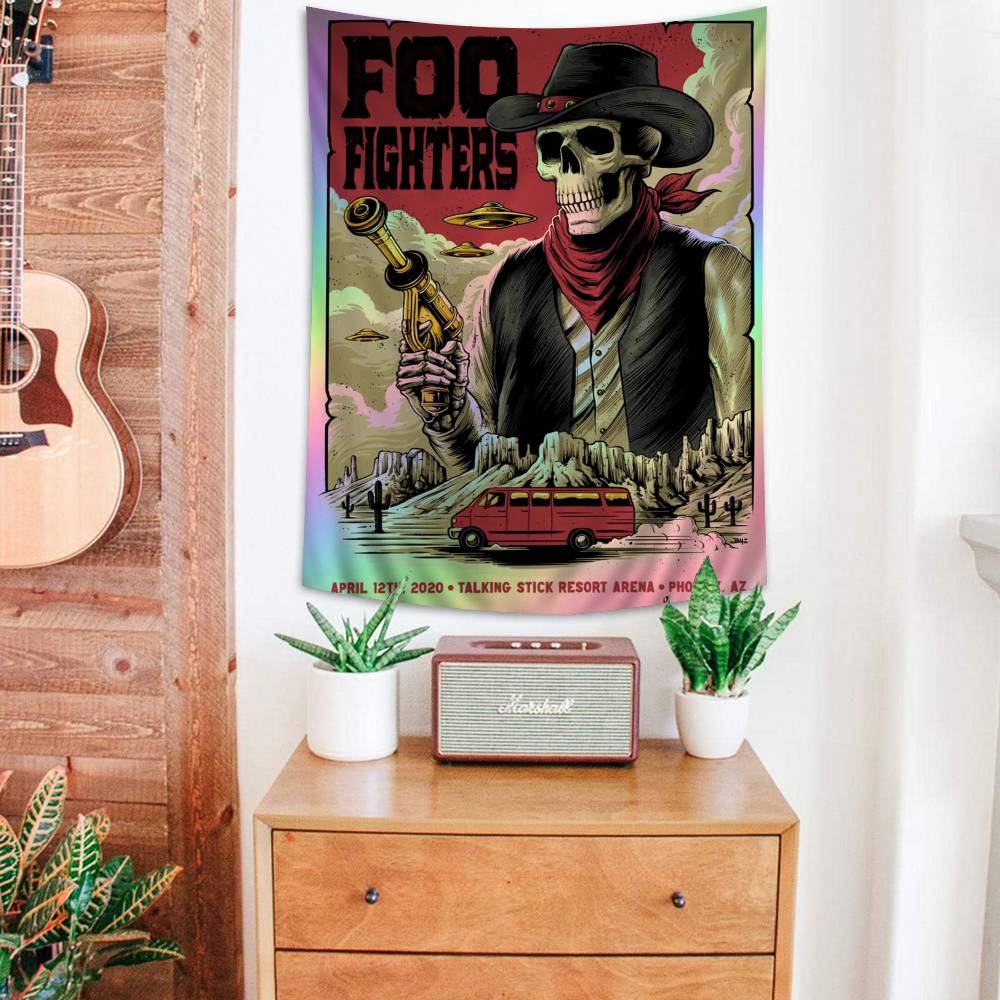 Foo Fighters Band Anime Tapestry For Living Room Home Dorm Decor Home Decor