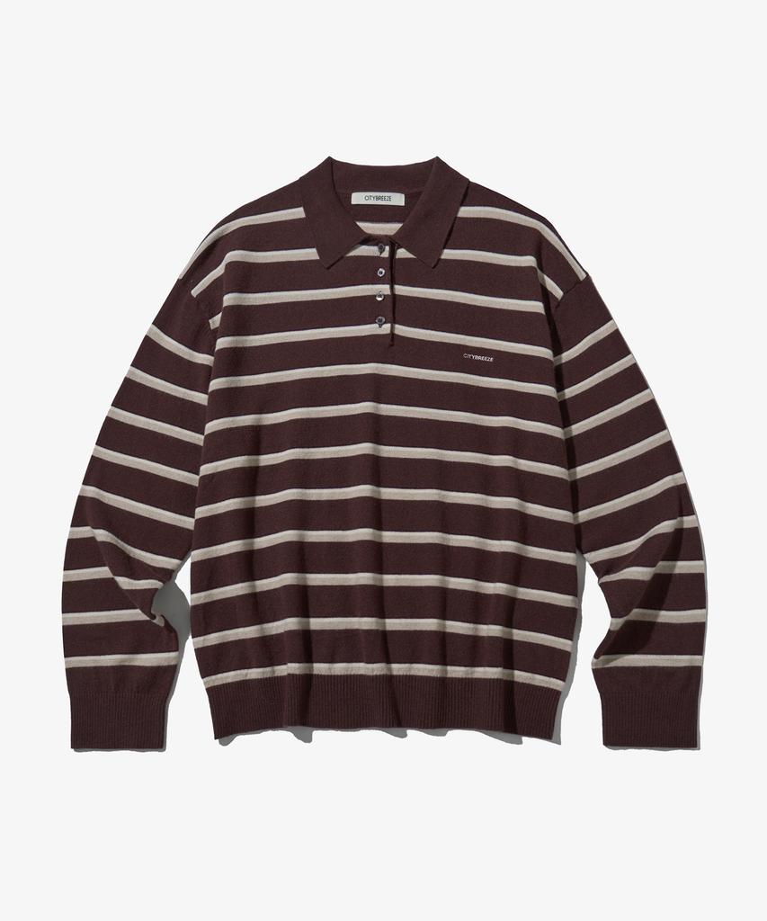 CITYBREEZE Multi-Stripe Collared Knit_3 Colors