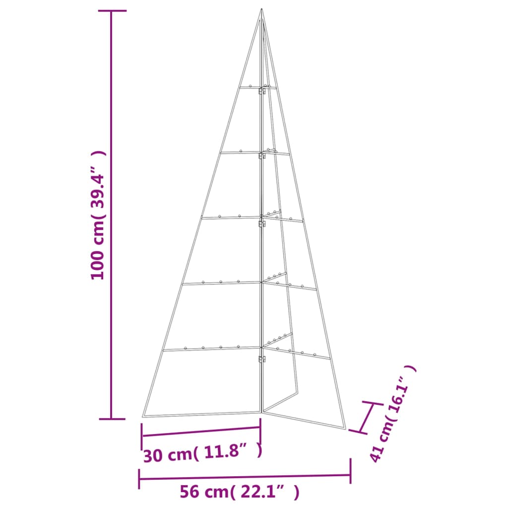 Vidaxl Metal Christmas Tree, For Decoration, Black, 100 Cm