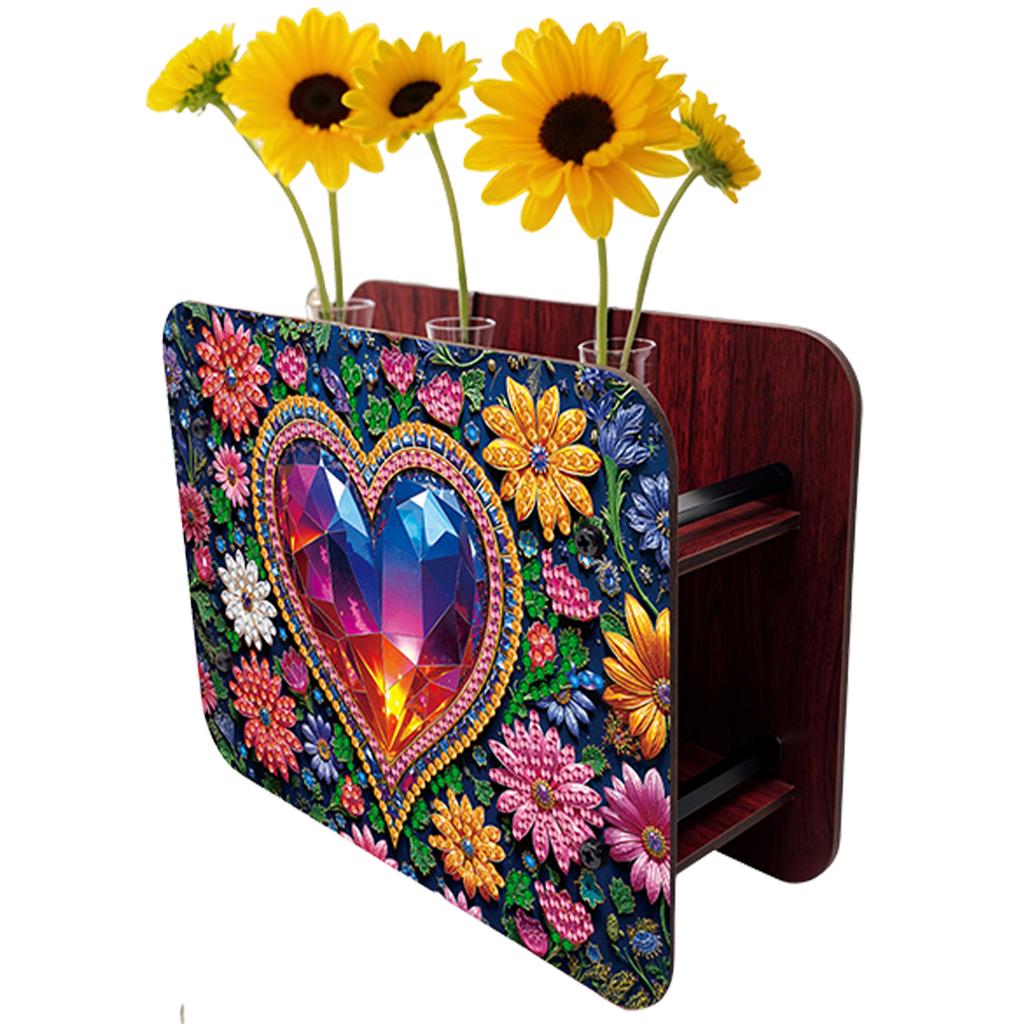 DIY Diamond Painting Wooden Tube Vase Two-Sided Pattern 5D DIY Vase Diamond Painting Kit for Adults Gift Idea Home Office Decor