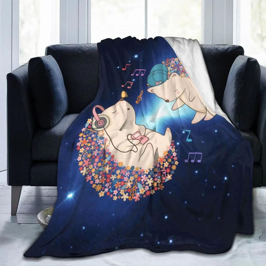 Hedgehog Blanket, Soft Flannel Throw Blanket with Super Cute Hedgehog Gifts for Girl Women Hedgehog Lovers Blanket for Couch Bed