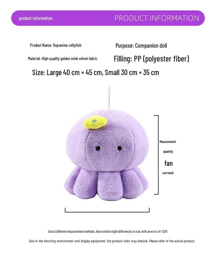 Super Soft Cloud Jellyfish Doll: Large Plush Octopus Pillow for Bedside Hugging