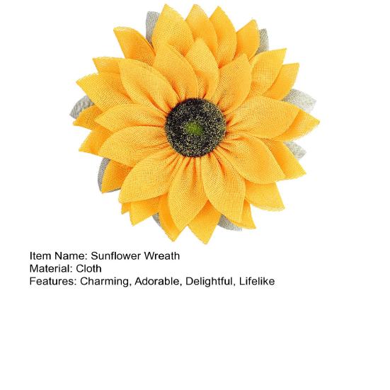 16,54 Zoll Sonnenblumenkranz für Haustür Künstliche Sonnenblumen Jute Girlande Bauernhaus Außen Hängendes Willkommensschild für Zuhause Wand Garten Hof