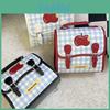Cute Apple Pattern Pu Backpack For Women With Padded Straps For Daily Use