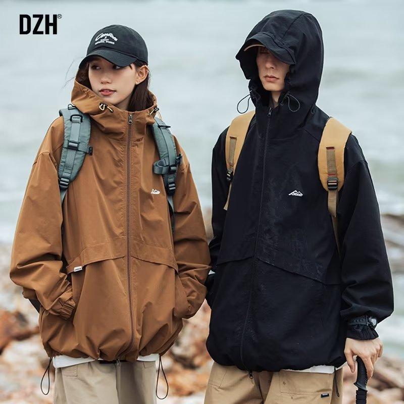 Kurtki z kapturem Męska kurtka wiatrówka Hip Hop Solid Color Outdoor Sports Płaszcze z kapturem Męska odzież wierzchnia Odzież Top