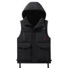 Übergröße L-8XL Herbst wattierte Weste für Herren Neue dicke warme ärmellose Jacken mit Kapuze Schwarze Weste Herren Kaltmantel für den Winter