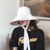 New Summer Spring Japanese Tie Bucket Hat Women'S Korean-Style Big Eave Fisherman Foldable Uv Cotton Linen Beach Strap Sun Hat