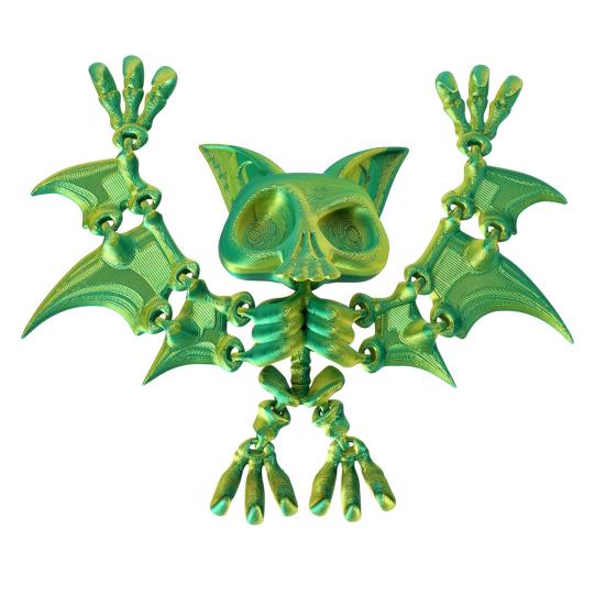 3D-gedruckte hängende Fledermausfigur mit beweglichen Gelenken, Fledermausfigur, artikuliertes Fledermausmodell