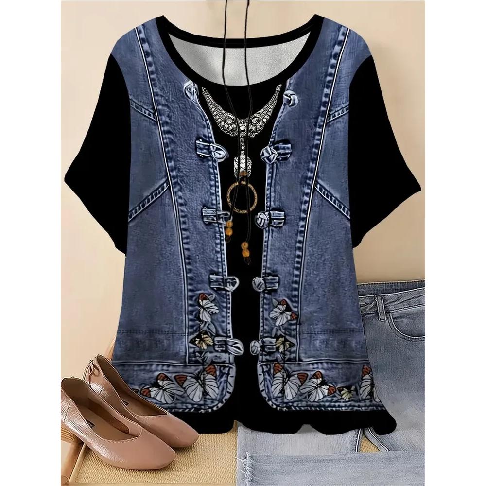 Fashion Versatile Women's Striped Top Casual Short Sleeve Comfortable Loose T-Shirts Women’s
