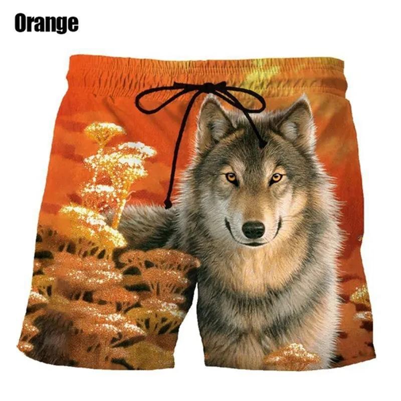 New Wolf 3D Digital Print Man Swim Shorts Casual Loose Men's Shorts Customized Design Comfortable Breathable Summer Wear Clothes