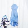 Simulation Scalp Ganyu Cosplay Wig Game Genshin Impact Gan Yu Gradient Blue Heat Resistant Synthetic Hair Wigs + WigCap + Horns