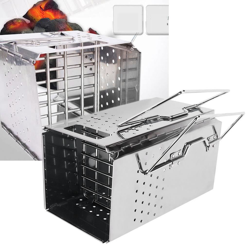 Camping Barbecue Grill Thickened Portable BBQ Charcoal Grill Stainless Steel Folding BBQ Grill for O