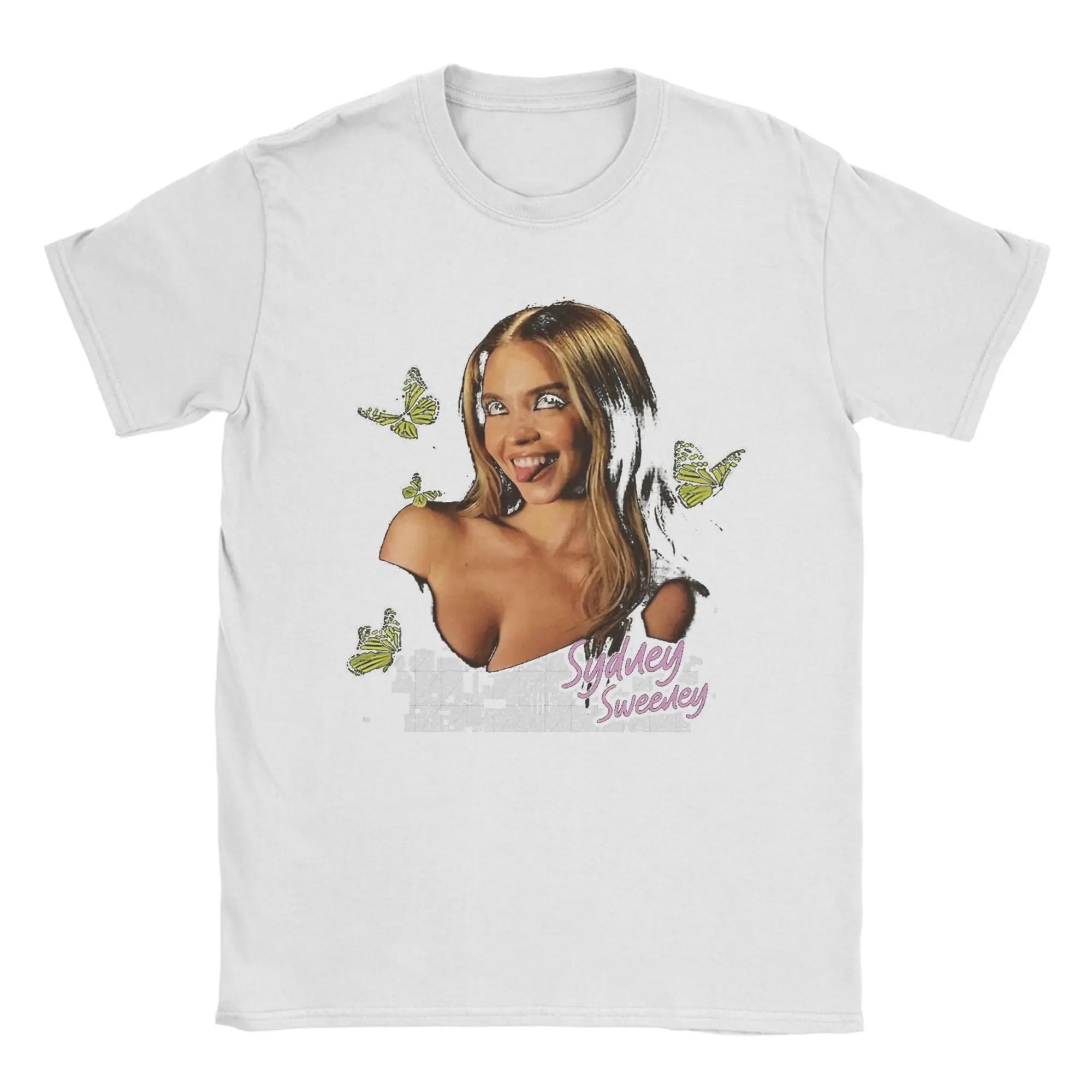 

Men Women Sydney Sweeney Butterfly T Shirt Cotton Clothing Short Sleeve Crew Neck Tee Shirt Birthday Present T-Shirt 3XL