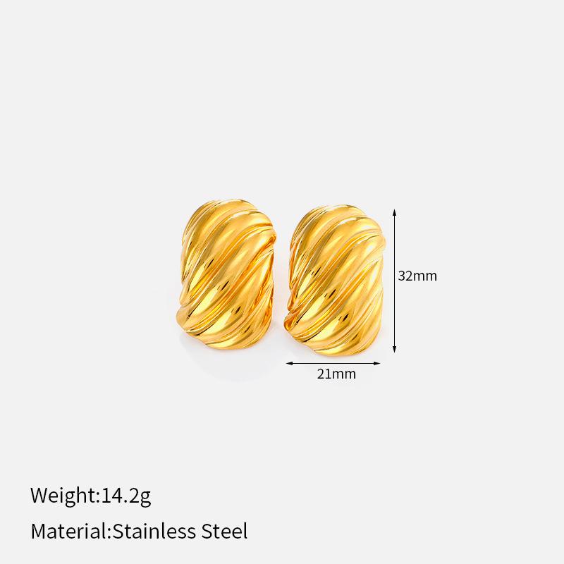 European and American exaggerated personality geometric earrings, new fashion high-end stainless steel earrings, stud earrings for women