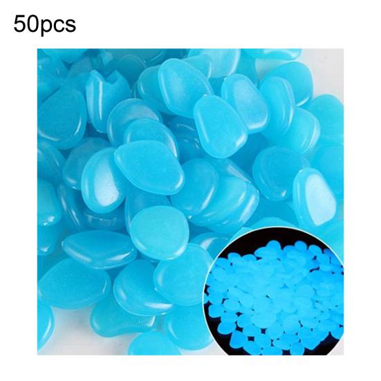 

Glow-in-the-Dark Pebbles Colorful Garden Stones 1.5-2cm Decorative Resin Glowing Stones Aquarium Fish Tank Rocks 50pcs темно-синього кольору