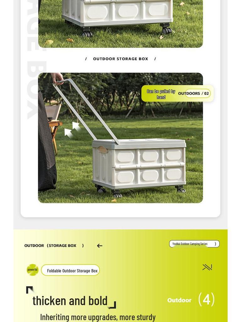 Collapsible Outdoor Camping & Car Trunk Organizer with Wheels