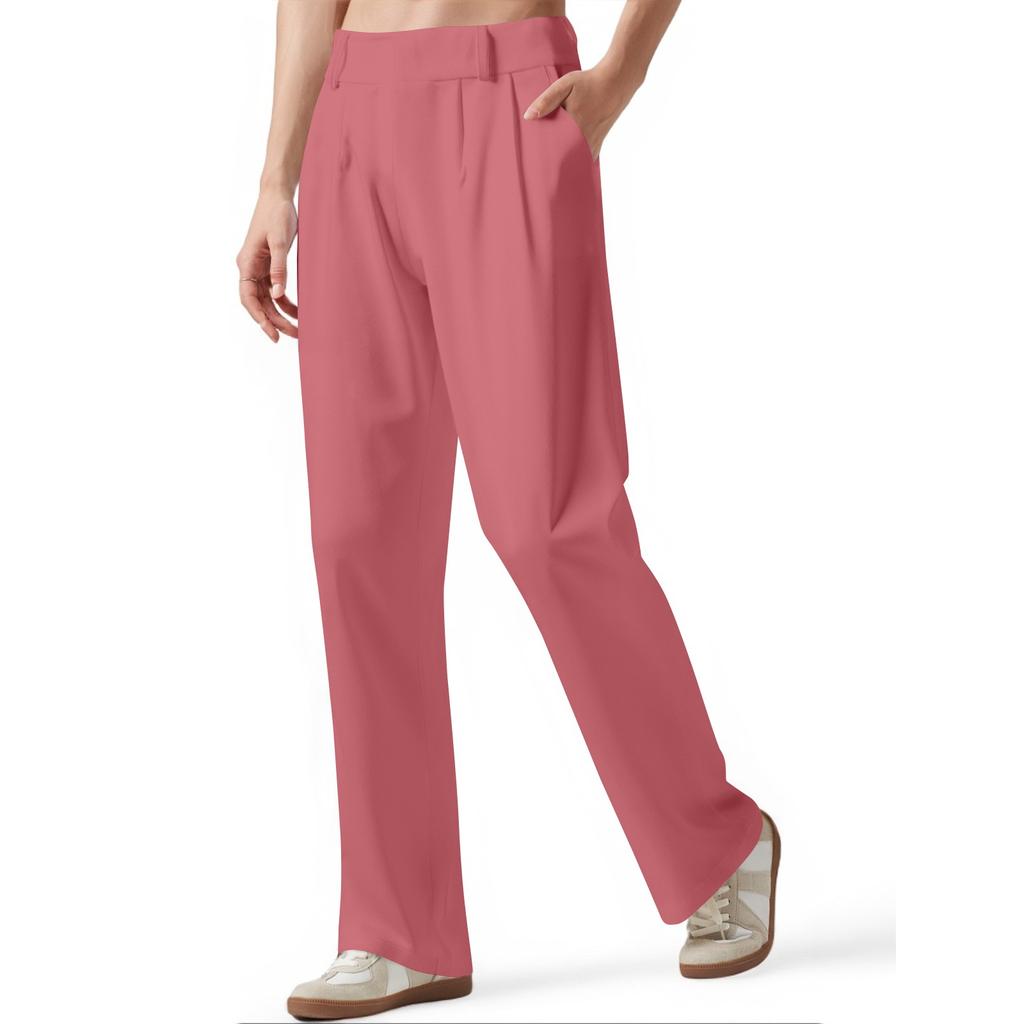 Women's High Waist Casual Wide Leg Palazzo Pants Business Work Trousers Long Straight Suit Pants Flowy Trousers With Pockets