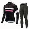 Mens Long Sleeve Cycling Jersey Set Breathable Quick Dry Bike Riding Sportswear