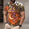 Men Plus Size Round Neck Short Sleeve T Shirt Cute Halloween Ghost Pumpkin Printed White Straight Hem Pullover